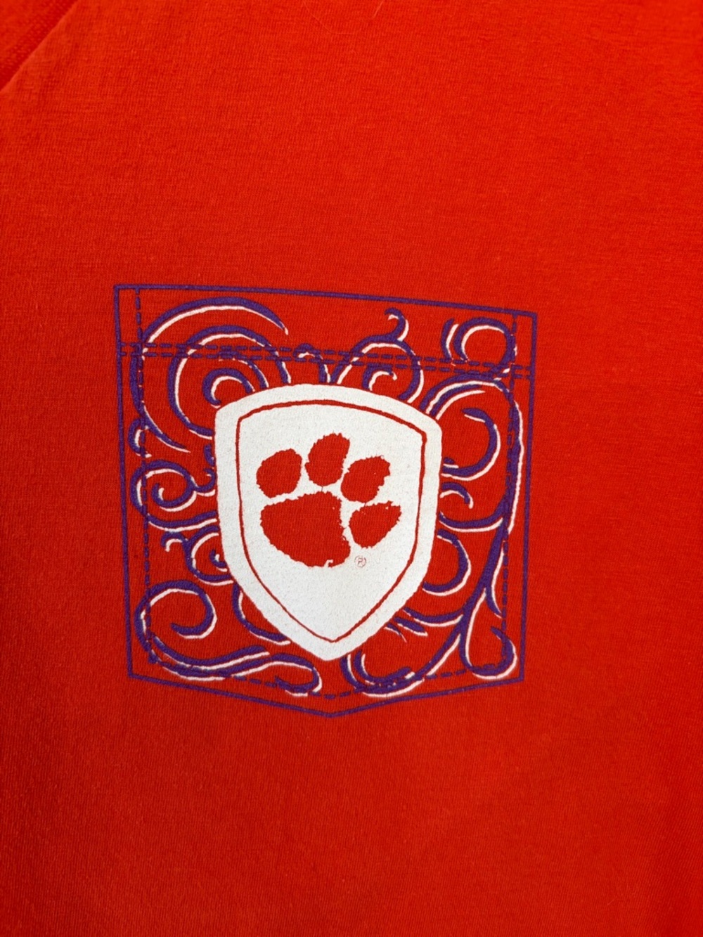 Women's Short Sleeve Tee with Paw Shield Graphic - Orange